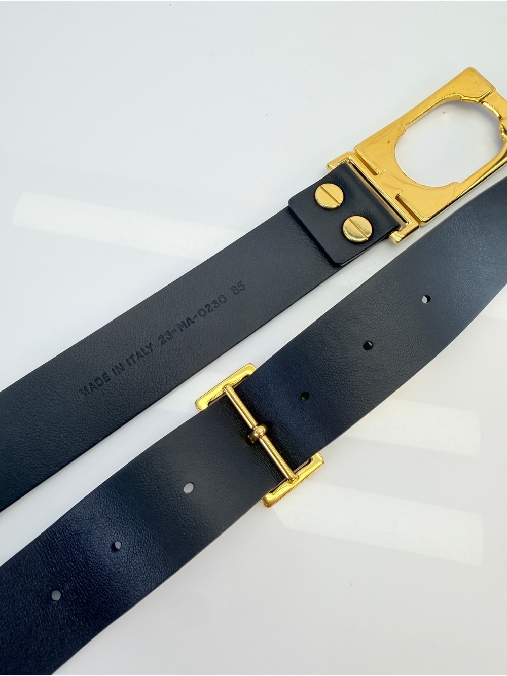 BLACK CHRISTIAN DIOR LEATHER LOGO BELT - Picture 10 of 13